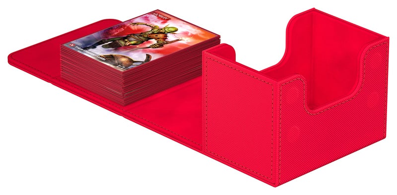 Ultimate Guard Sidewinder 80+  Deck Box for 80 Double-Sleeved TCG Cards  Red  Magnetic Closure & Microfiber Inner Lining for Secure Storage - Image 2